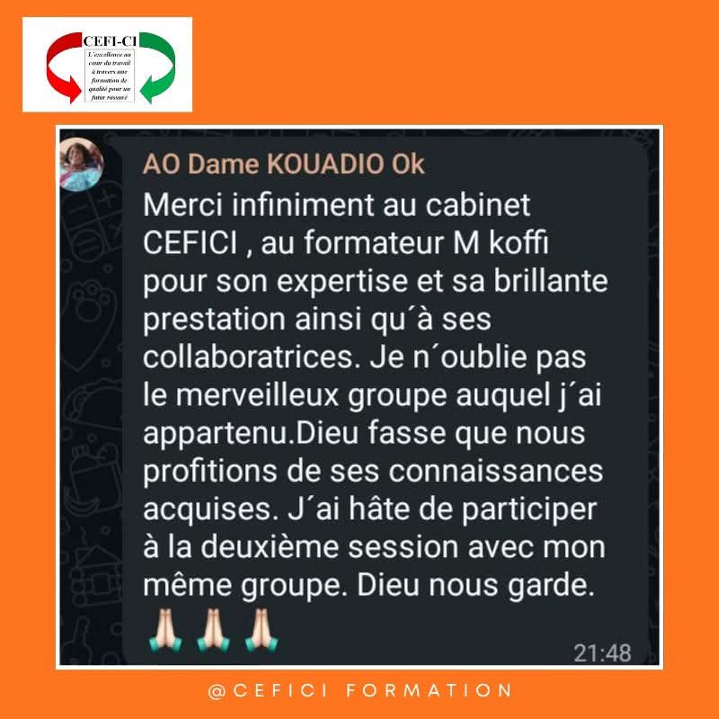Avis authentique participant CEFICI